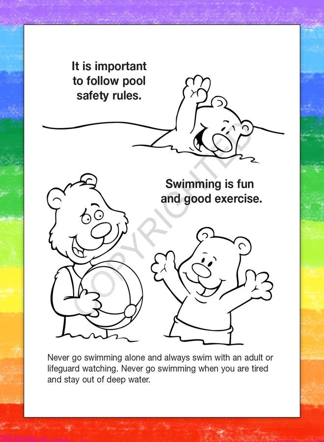 ZOCO - Swim & Pool Safety Coloring & Activity Book for Kids (25 Bulk Pack, Without Crayons) - Water Safety & Drowning Prevention - Image 4